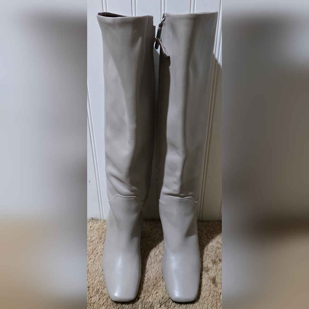 Franco Sarto Gray Real Leather Heeled Boots